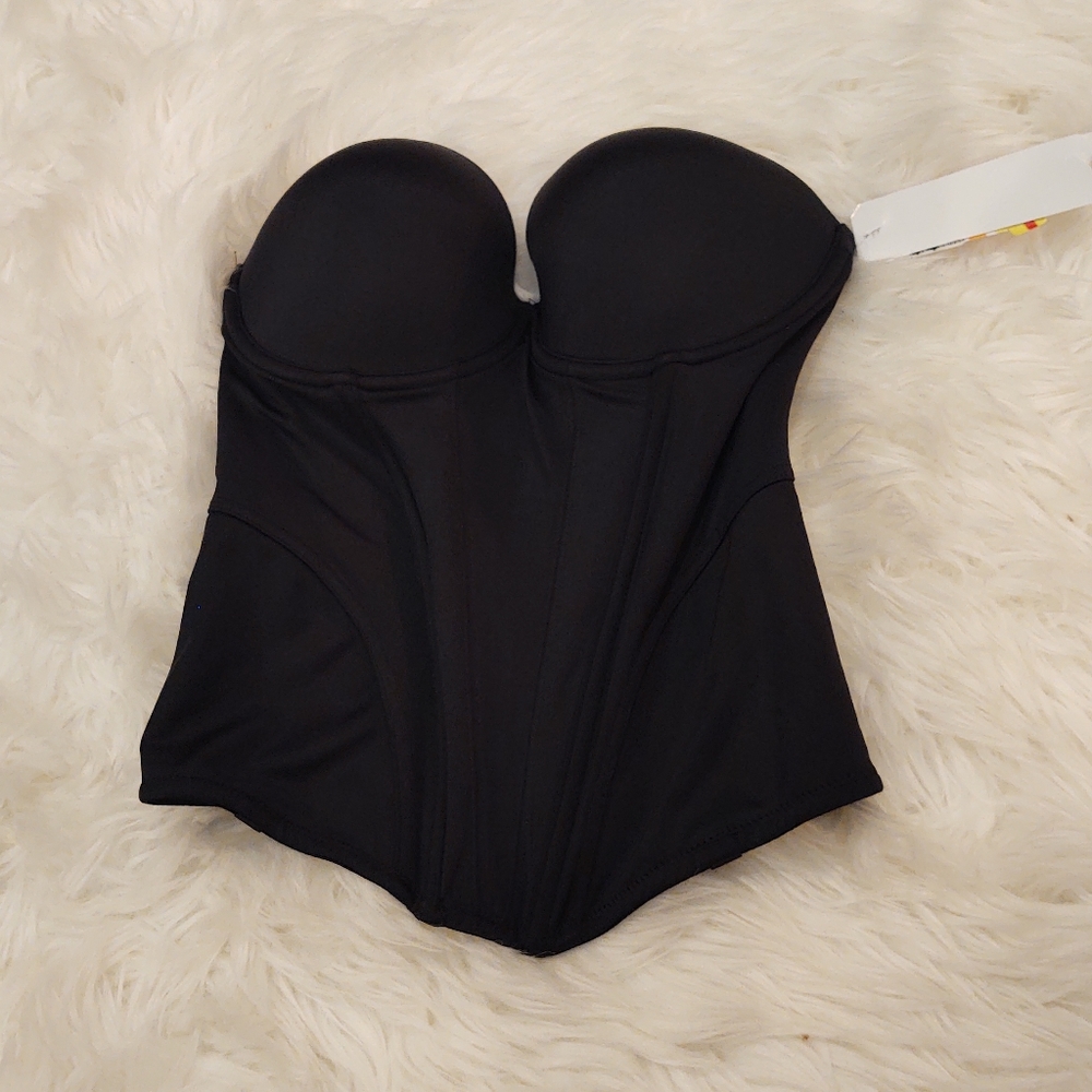 Jezebel Black Classic Strapless Bustier 32DD